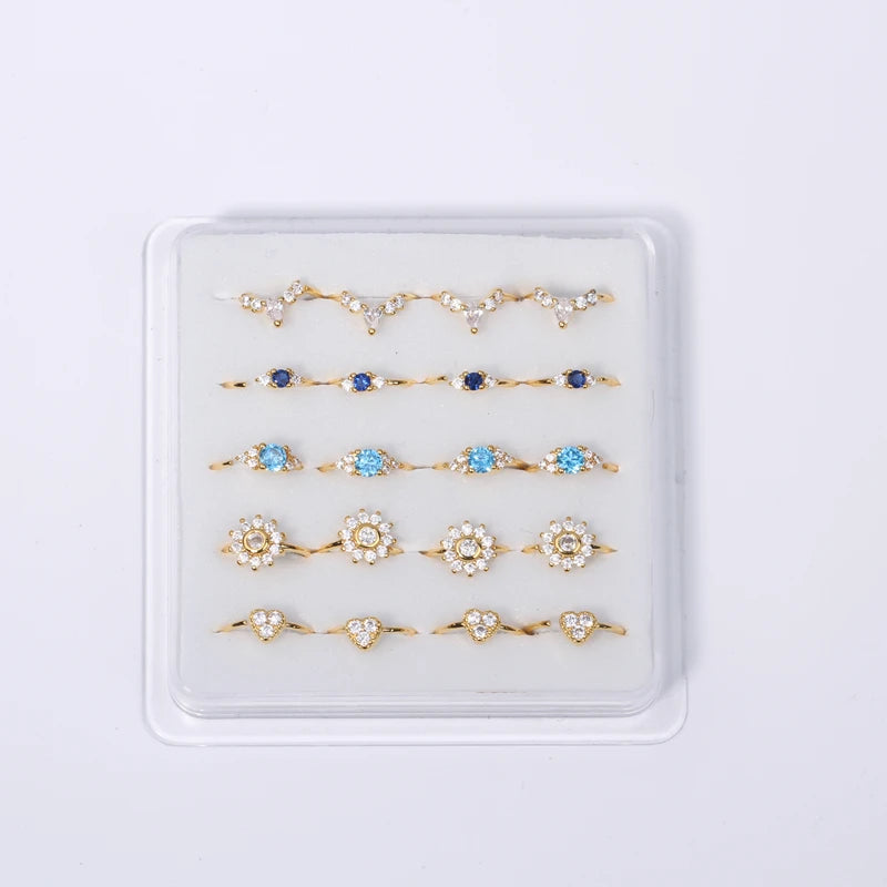 Karnoz 20PCS Tiny Silver Nose Ring Hoop 24 Gauge Snug Nose Hoop Thin Nose Piercings Hoops Nose Piercing Rings Multicolor Jewelry