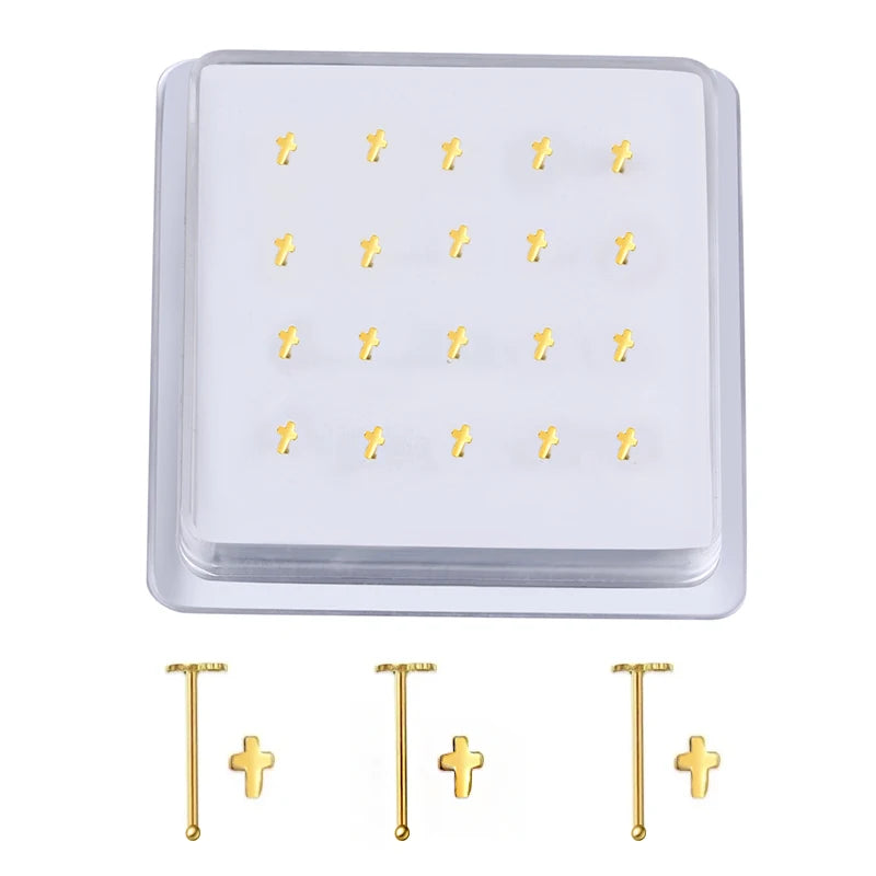 Karnoz 20PCS Tiny Silver Nose Ring Hoop 24 Gauge Snug Nose Hoop Thin Nose Piercings Hoops Nose Piercing Rings Multicolor Jewelry