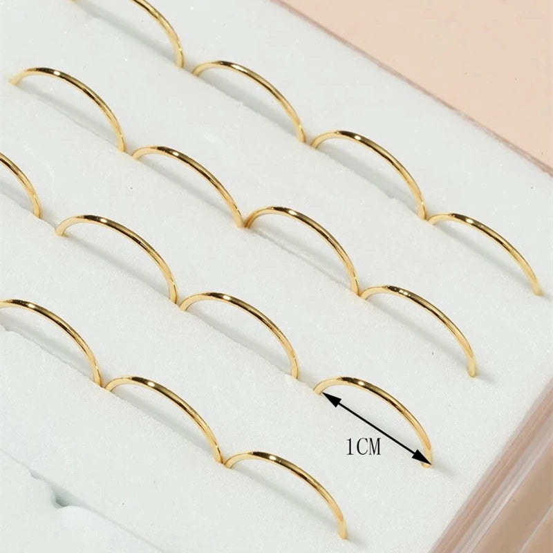 Karnoz 20PCS Tiny Silver Nose Ring Hoop 24 Gauge Snug Nose Hoop Thin Nose Piercings Hoops Nose Piercing Rings Multicolor Jewelry